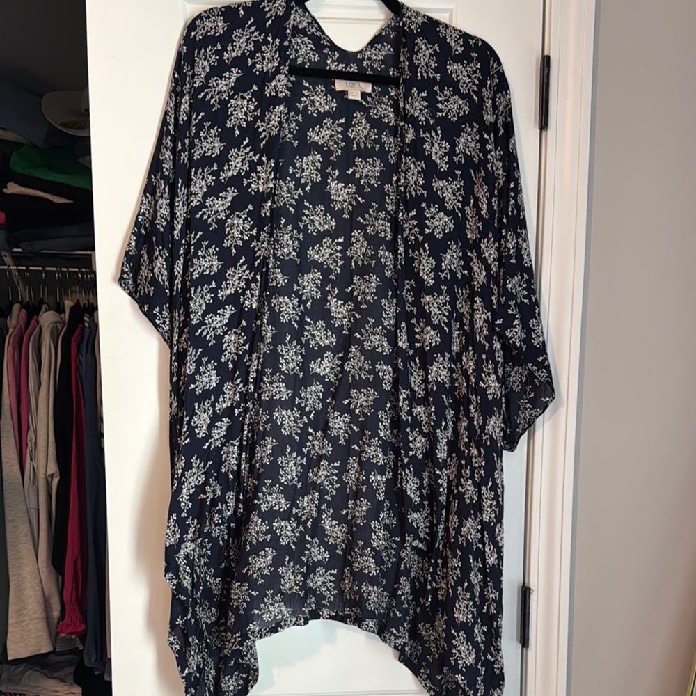 LOFT Blue and White Blouse Elegant Top
